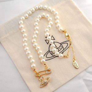 Vivienne Westwood Lucrece Pearl Clip Choker Necklace (Brand New)